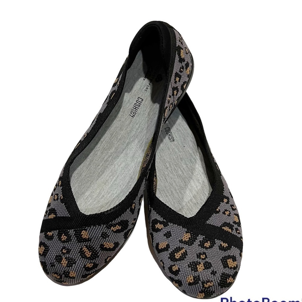 Clark Cloudsteppers Carly Wish Gray Animal Print Ballet Flats Size 5 1/2 NWOT